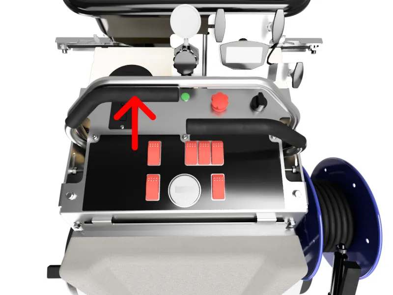 Moving one throttle forward to enter calibration mode