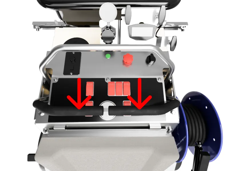 Moving both throttle bars all the way to reverse position